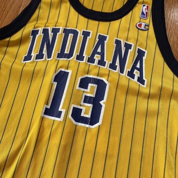 Vintage Marc Jackson Indiana Pacers Gold Champion Jersey size 44 - Picture 2 of 8